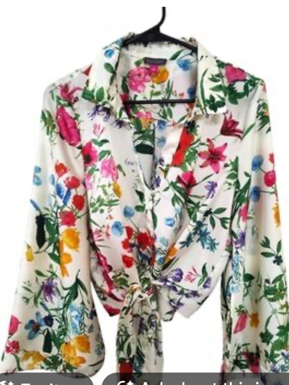 Sexy + sweet Floral Vince Camuto Print Women’s Button-Front Blouse - Picture 8 of 9